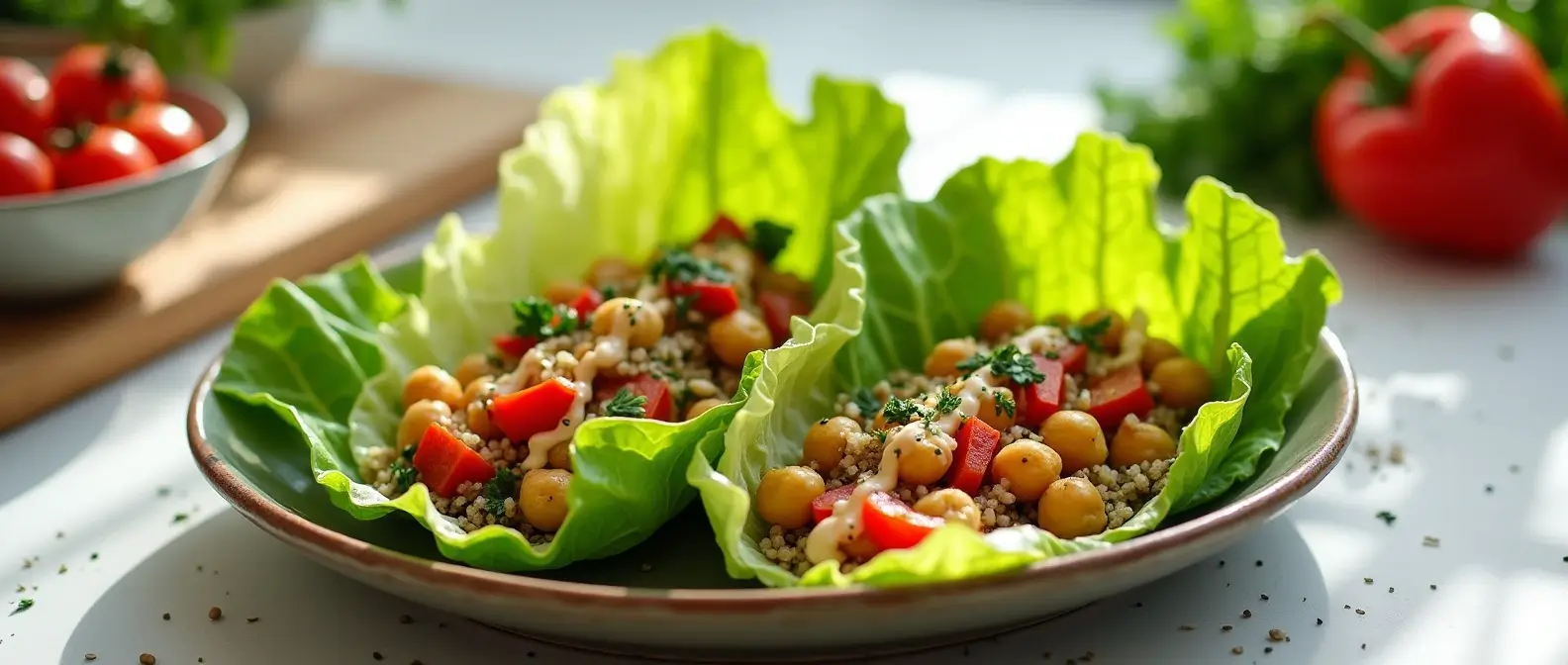 chickpea quinoa lettuce wraps